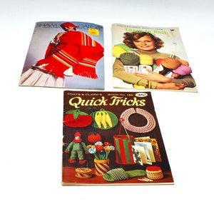 Vintage 3 Book Set Knit & Crochet Yarn Art Pattern Books Grannycore